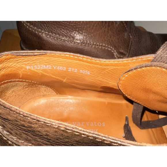 John Varvatos Hand Made In Italy Brown Pebbled Leather Derby Shoes Size 10.5 main image 6